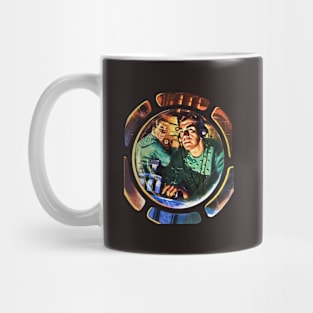 Pilots Crew Astronauts Cockpit Ship Space Rocket Stars Planets Aliens Science Fiction Comic Mug